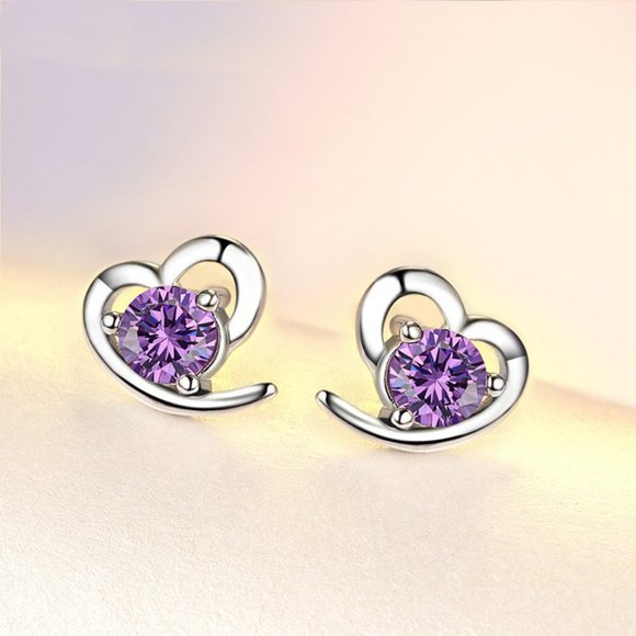 Zircon Heart Earrings ZBGJZB00191 - Picture 1 of 1